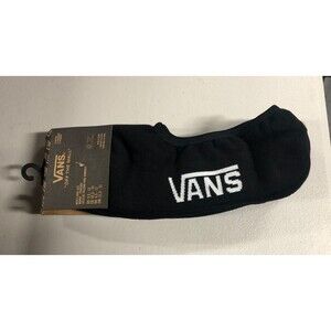 VANS Classic Super No-Show 3-Pack Socks Unisex Black Men's Size 9.5-13